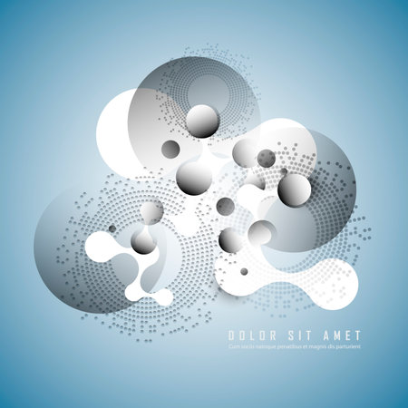 Abstract connection structure. Polygonal space background with connecting dots and lines. Molecules and biotechnology design. Vector illustrationのイラスト素材