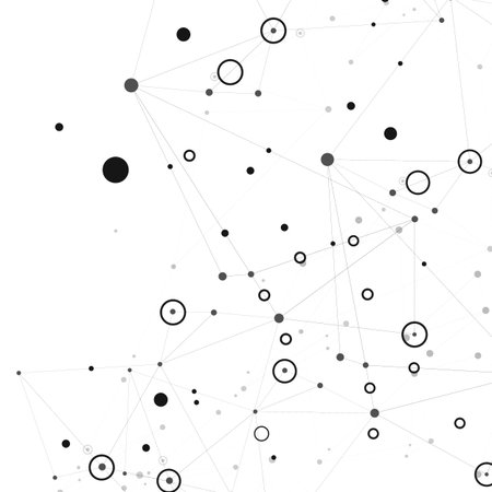 Set abstract vector illustrations depicting interconnected nodes and lines. Suitable for...