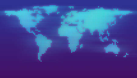 dot matrix world mapの写真素材