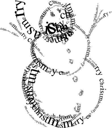 christmas snowman typographicのイラスト素材