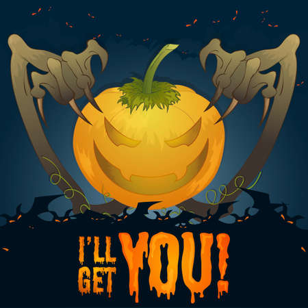 Ahuntingpumpkin - illustrationのイラスト素材