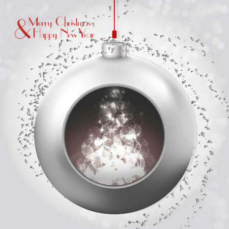 Christmas Ball with magic glow and confetti. A beautiful modern design that fits perfectly with Christmas cards and Christmas campaigns, print and web products. creates the Christmas spiritのイラスト素材