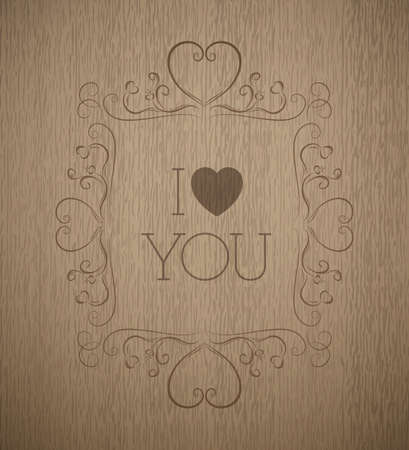 a detailed realistic structure of wood. Brown Colour. Vintage. Valentines day. Monogram. Fits perfect for vintage and retro style or design.のイラスト素材
