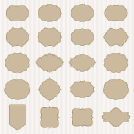 art set of vector vintage frame lable with threads and frames. Templates for logo-design in retro stile for print and web products.のイラスト素材