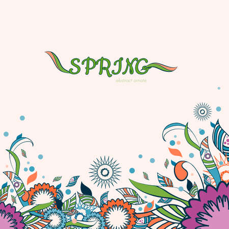 elegant floral and ornamental spring item background. decoration abstract flowers. colorful. perfect for flyers, cards, posters, banner, print product.のイラスト素材