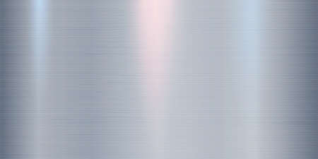 Realistic metal texture background with lights, shadows and scraths in blue tints and redish highlights. Perfect for your metal industry design, cards, web, banner.のイラスト素材