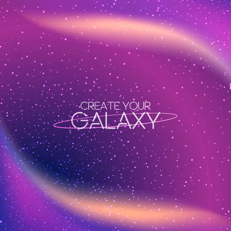 Abstract cosmic galaxy background with milky way, stardust, nebula and bright shining stars. Vector illustration of deep night sky. Cosmic vector illustration for your design, artworks.のイラスト素材