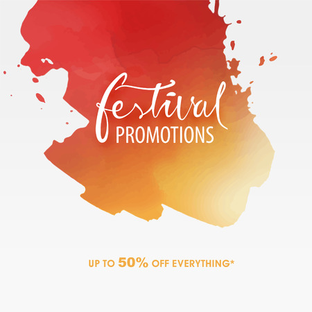 Sale poster on watercolour backgroundのイラスト素材