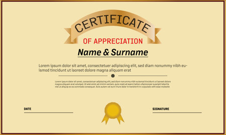 diploma certificate template vector, certificate of achievement border templateのイラスト素材