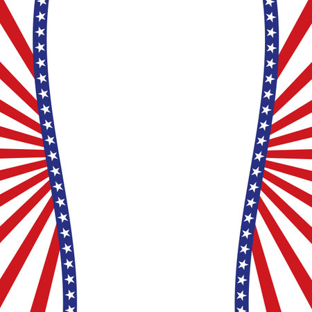 Usa flag frame on white background. Vector illustration for your design.のイラスト素材