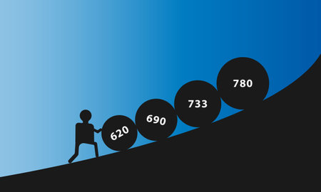 businessman on top of a hill with growth graph, vector illustrationのイラスト素材