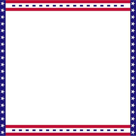 Border frame with American flag. Copy space. Vector clip art.のイラスト素材