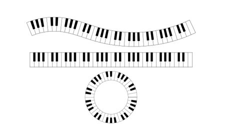 Piano keys isolated on white background. Vector illustration.のイラスト素材