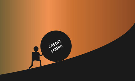 Fighting hard to get a decent credit scoreのイラスト素材