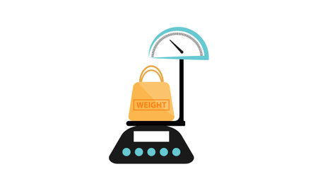 Weighing scale icon on white background. Flat style vector illustration.の写真素材