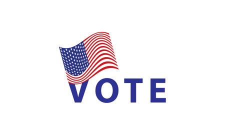 Vote USA vector logo. United States of America flag icon design.