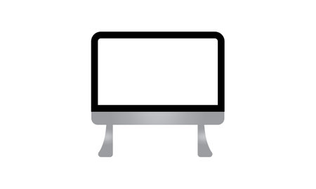 Computer monitor with blank screen isolated on white background. Vector illustration.のイラスト素材