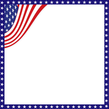 American flag on white background. Vector frame for your certificate and diploma.のイラスト素材