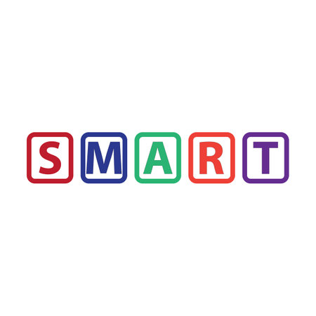 smart colourf text on white backgroundのイラスト素材