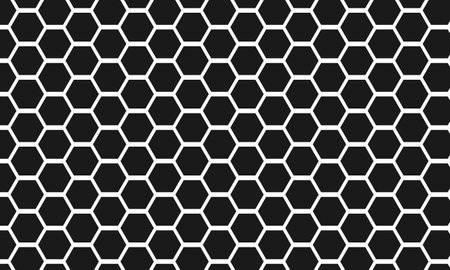 Honeycomb seamless pattern. Honeycomb on a black background. Vector illustration.の写真素材