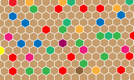 Seamless pattern with colored hexagons. Abstract vector background.の写真素材