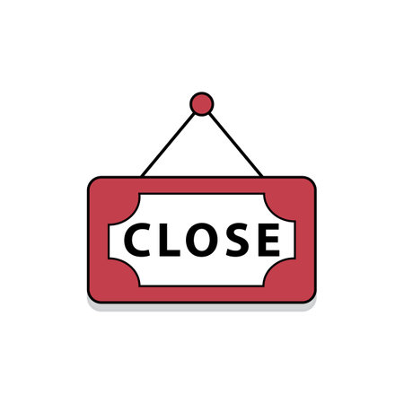Closed sign icon. Signboard symbol. Flat Vector illustration.のイラスト素材