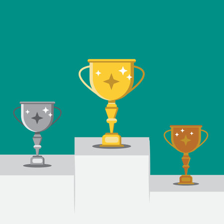 Trophy cup icon. Flat illustration of trophy cup icon for web designのイラスト素材
