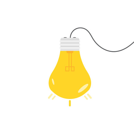 Lightbulb icon in flat style. Idea symbol vector illustration on white isolated background.のイラスト素材