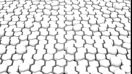 White hexagons background. 3d rendering, 3d illustration.の写真素材