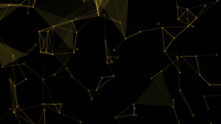 Abstract polygonal space low poly dark background with connecting dots and lines. Connection structure. 3d renderingの写真素材