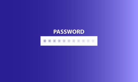 Vector illustration of a blue background with a loading bar and the word passwordのイラスト素材