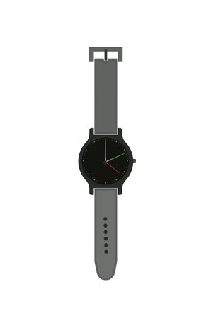 Wristwatch isolated on white background. Vector illustration in flat style.のイラスト素材