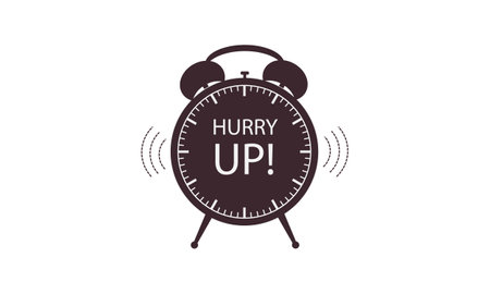 hurry up. Alarm clock. Vector illustration on white background.のイラスト素材