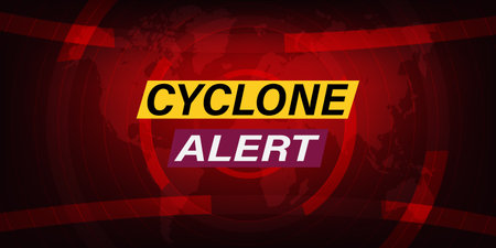 Cyclone Alert breaking news concept background, Cyclone news backdropの写真素材