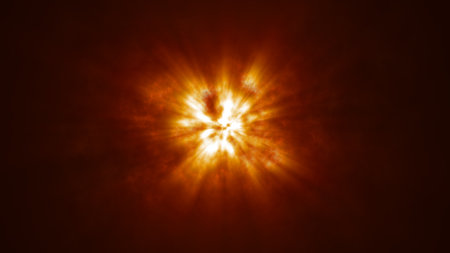 explosion of light, cloudy Fire Smoke Texture Background with shiny raysの写真素材