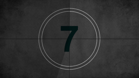 Number 7 in a circle on a concrete wall. 3D renderingの写真素材
