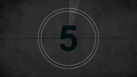 Number 5 in a circle on a dark background. 3D renderingの写真素材
