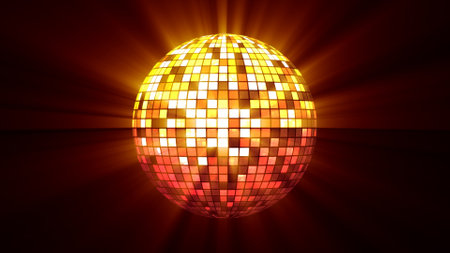 Disco ball on a dark background. Disco ball. 3d renderingの写真素材