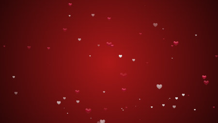 Red heart love confettis. Valentine's day vignette wonderful background.の写真素材