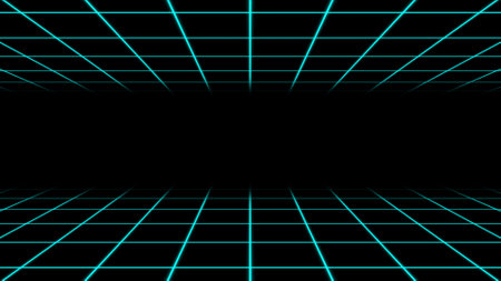 Abstract blue grid background. Futuristic technology style.の写真素材