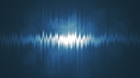 Blue sound waveform background.の写真素材