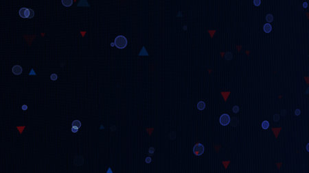 Abstract digital background with blue and red bokeh. 3d renderingの写真素材