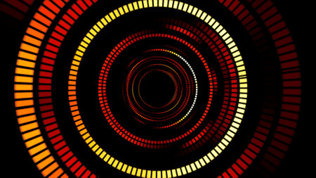 abstract background with red and yellow concentric circles in the center