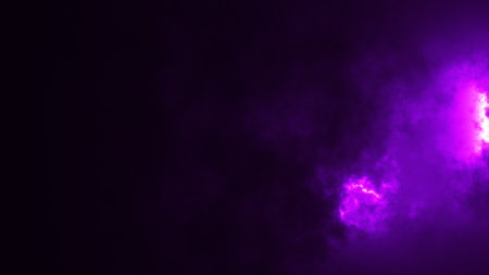 Purple nebula in the night sky with stars.の写真素材