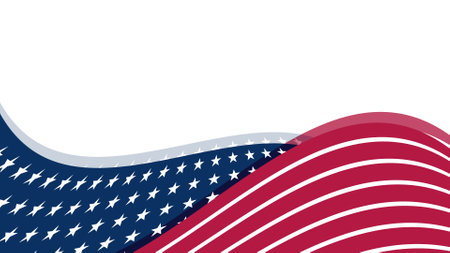 Red, White, and Blue Themed Border Design Suitable for Patriotic Celebrations and Eventsのイラスト素材