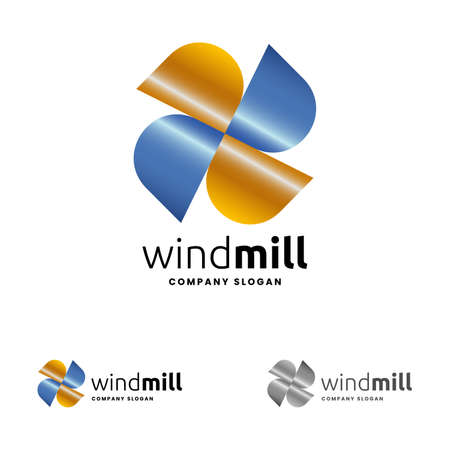 Wind Mill and Energy Logo is ideal for energy companies and producers who are also suppliers of renewable energy, turbine, wind farms and ecological power generated natural filament.のイラスト素材