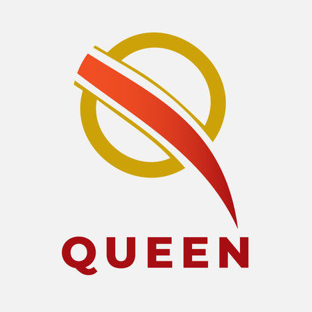 Logo is mostly suitable for Q branding, Queen shape, beauty care shop, coastal organization, ceremonial events and overall for architectural goal.のイラスト素材