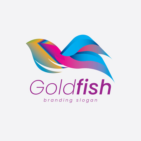 Logo is perfect for aquarium fish business, fish market, seafood bistro or restaurant, beautiful aquatic gallery show, world fish aquarium and golden sea fish for safe environment.のイラスト素材