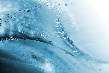 layered abstract water drops background, in a blue toneの写真素材