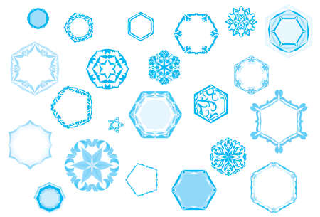 Crystallized frozen bokeh prisms collection for Christmas in wintertimeのイラスト素材